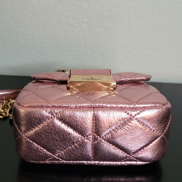 Kate Spade  Carey Metallic Quilted Micro Flap Crossbody bag - Picture 4 of 10